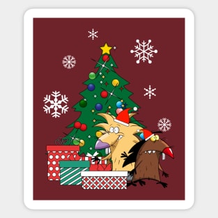 Angry Beavers Around The Christmas Tree Sticker